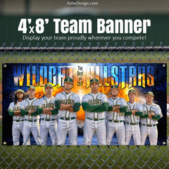 4'x8' Multi Sport Team Banner - Fireball Explosion Sports Template For Photoshop