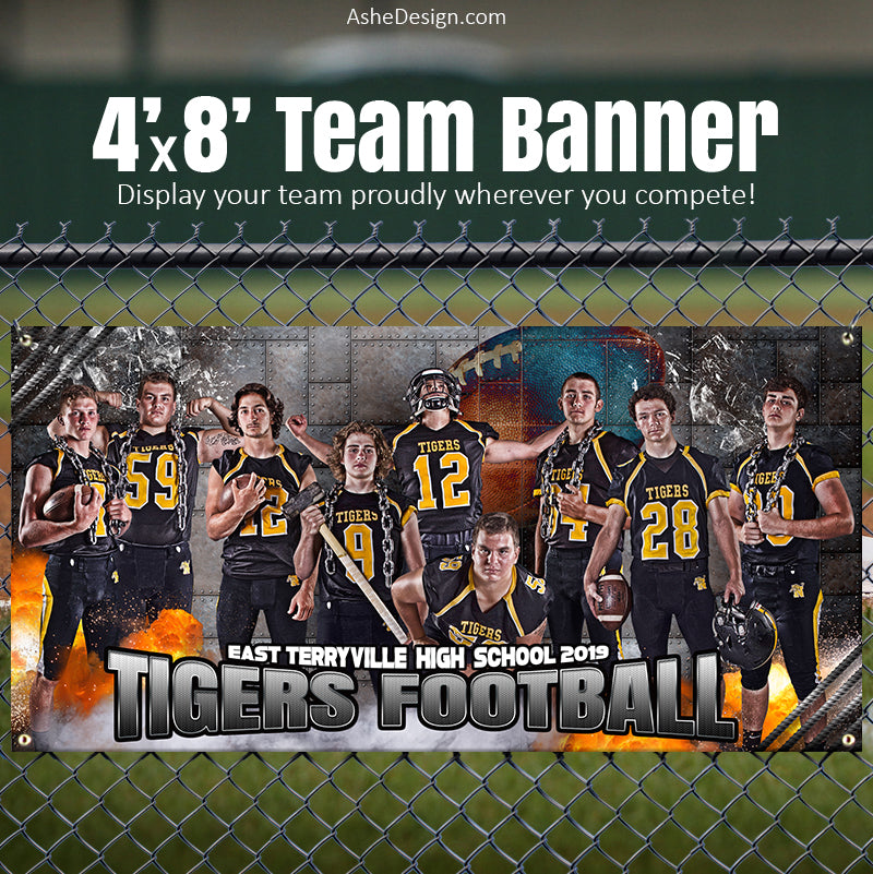 Amped Sports Banner 8'x4' - Molten Football