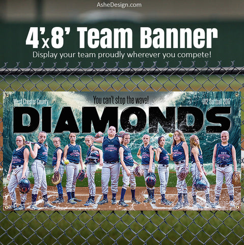 Baseball Softball Team Sports Banner 4x8