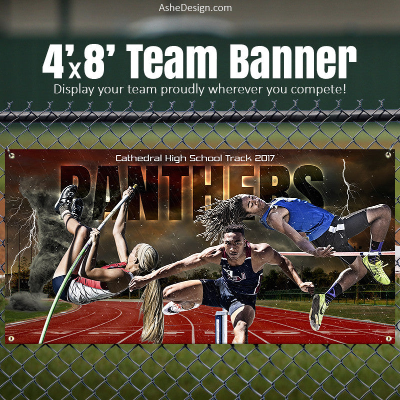 Track & Field Team Sports Banner 4x8