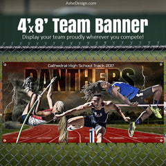 Amped Sports Team Banner 4'x8' - Tornado Alley Track & Field