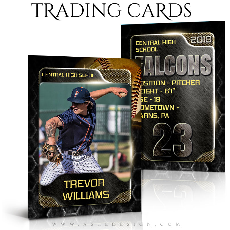Ashe Design Sports Trading Cards - Honeycomb Baseball