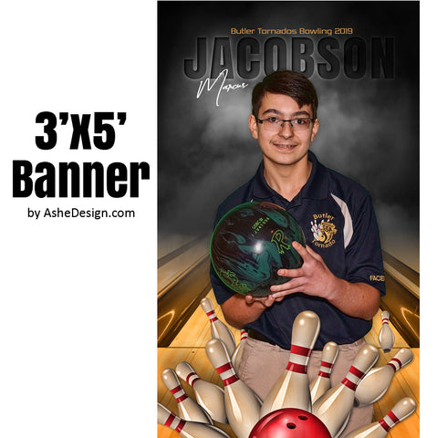 3x5 Amped Sports Banner - In The Shadows Bowling