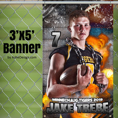 3'x5' Amped Sports Banner - Molten Football Template For Photoshop