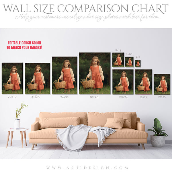 Wall Display Guide - Size Comparison Chart - Modern Portrait