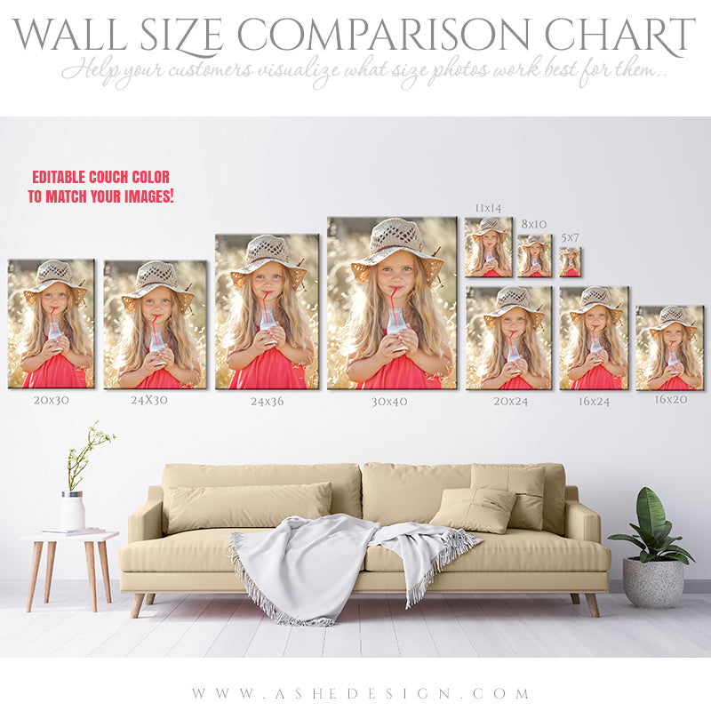 Ashe Design | Wall Display Guides | Size Comparison Chart