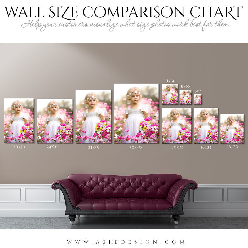 Wall Display Guide | Size Comparison Chart - Portrait