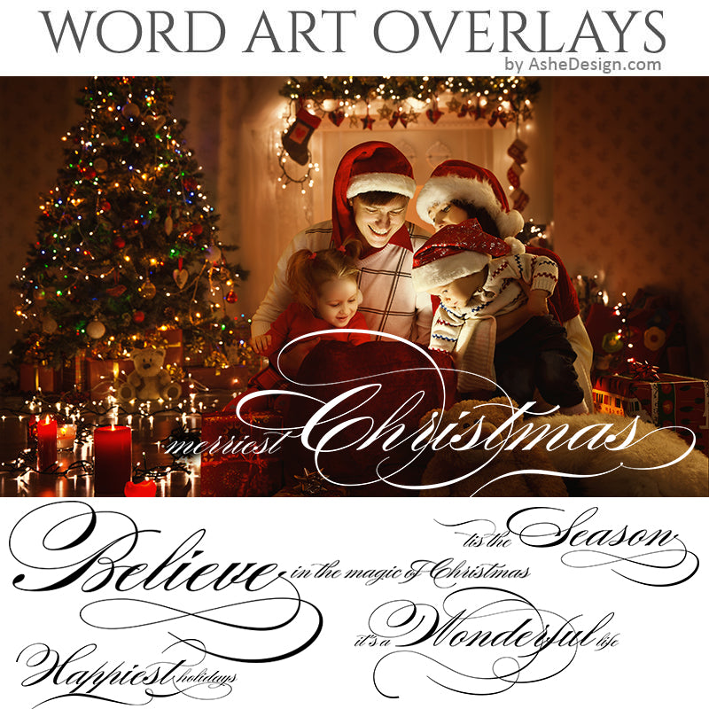Word Art Overlays - Holiday Elegance