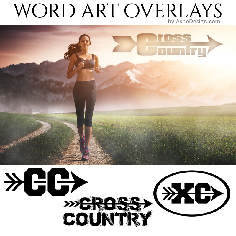 Ashe Design Word Art Overlays - Cross Country