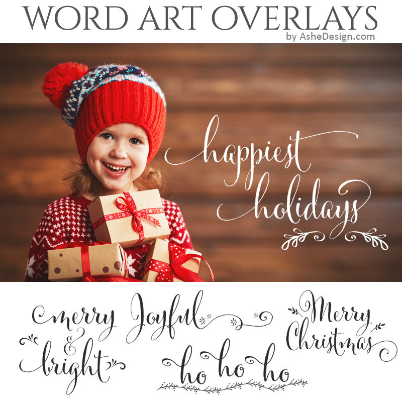 Christmas Word Art Set - Happiest Holidays