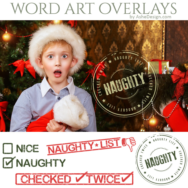 Ashe Design Word Art Overlays - Santa's Naughty List