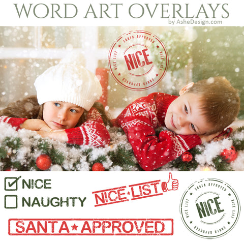 Ashe Design Word Art Overlays - Santa's Nice List
