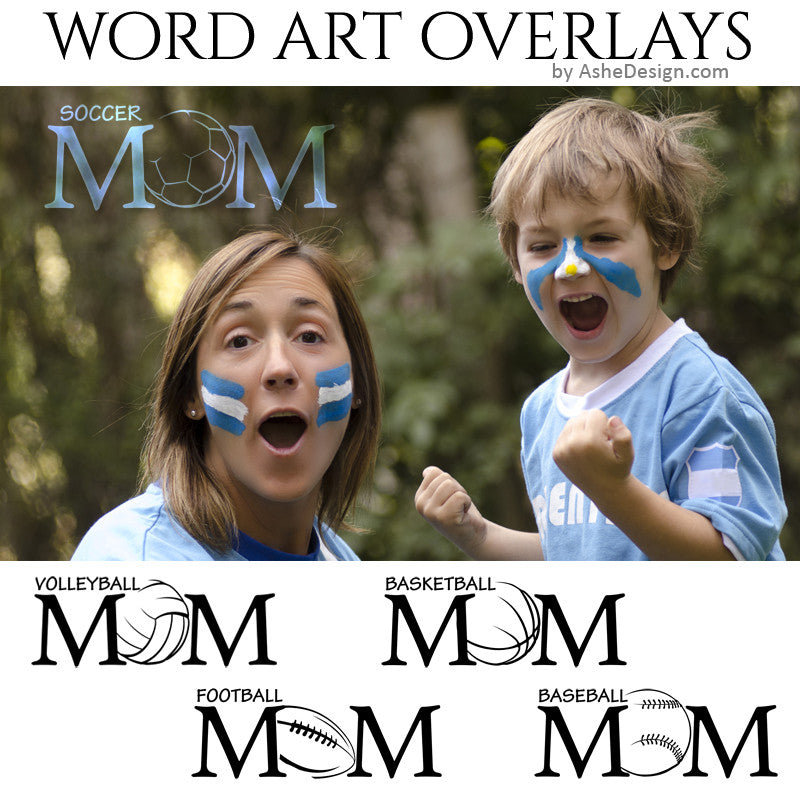Ashe Design Word Art Overlays - Sports Mom