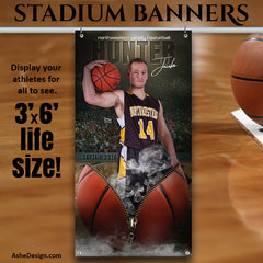 3'x6' Amped Sports Banner - Unzipped Basketball Template For Photoshop