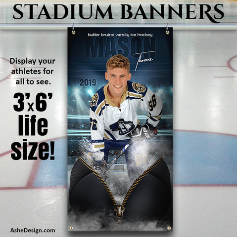 Amped Sports Banner 3'x6' - Unzipped Hockey