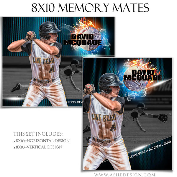 Sports Memory Mates 8x10 - Fire Storm Baseball