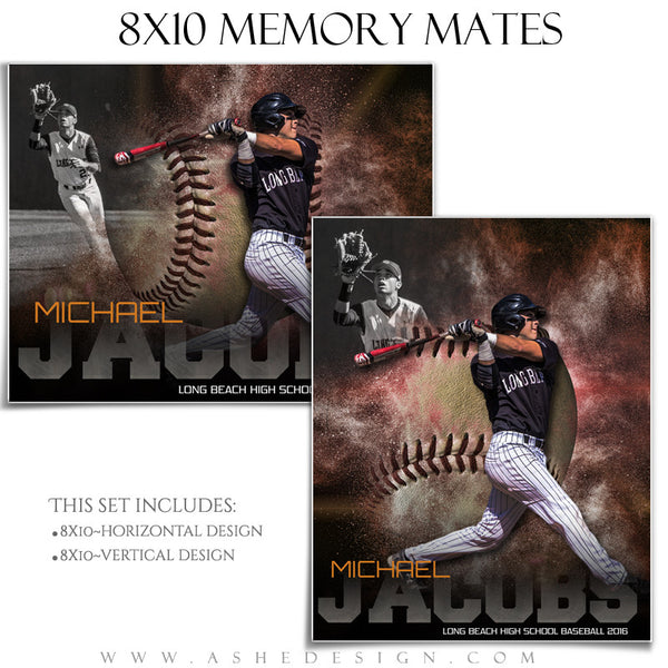 Sports Memory Mates 8x10 - Powder Explosion Baseball