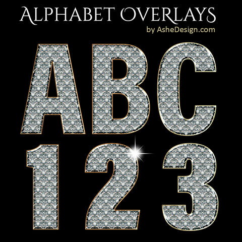 PNG Alphabet Overlays - Diamond Bling