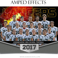 Amped Effects - Great Balls Of Fire Football Team Poster Template For Photoshop