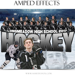 Amped Effects - Halftime Hockey Sports Poster Template For Photoshop