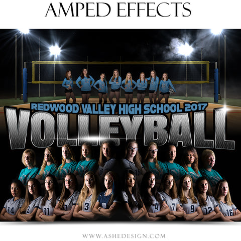 Ashe Design 16x20 Amped Effects Sports Poster - Halftime Volleyball