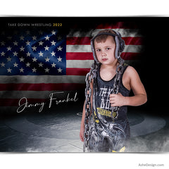 Amped Effects - American Smoke Wrestling Poster Template For Photoshop