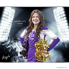 Amped Effects - Smokey Lights Cheer Poster Template For Photoshop