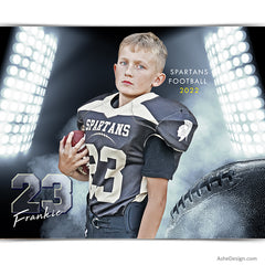 Amped Effects - Smokey Lights Football Poster Template For Photoshop