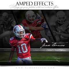 Amped Effects - Faded Triptych Football Poster Template For Photoshop