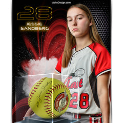 Amped Effects - Display Case Softball - Screen Play Poster Template For Photoshop