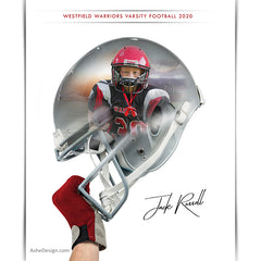 Amped Effects - Double Exposure - Football Helmet Poster Template For Photoshop