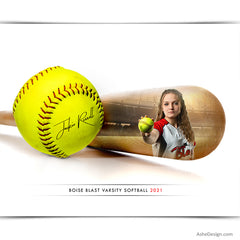 Amped Effects - Double Exposure - Softball Poster Template For Photoshop
