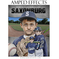 Amped Effects - Game Face Baseball Poster Template For Photoshop