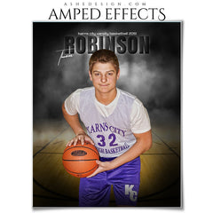 Amped Effects - In The Shadows Basketball Sports Poster Template For Photoshop
