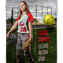 Amped Effects - Over The Edge Softball Poster Template For Photoshop