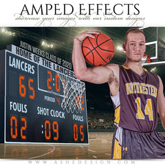 Amped Effects - Scoreboard Basketball Sports Poster Template For Photoshop