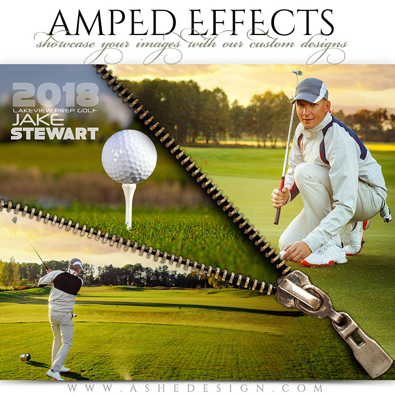 Ashe Design 16x20 Amped Effects Sports Poster - Zipped - Golf
