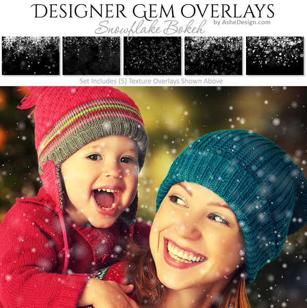 Designer Gems - Snowflake Bokeh Overlays