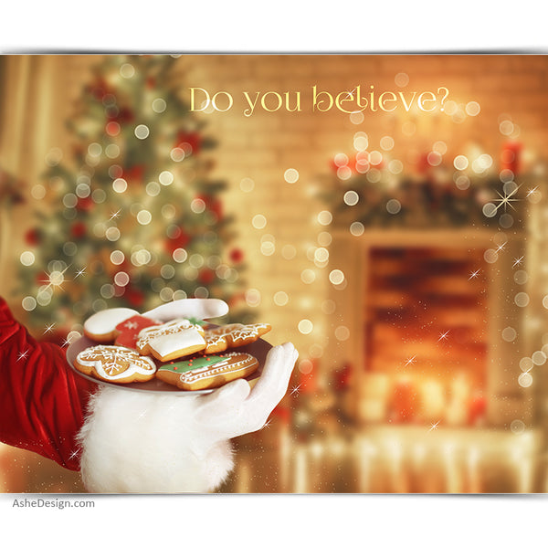 Digital Props 16x20 Backdrop Set - Cookies For Santa