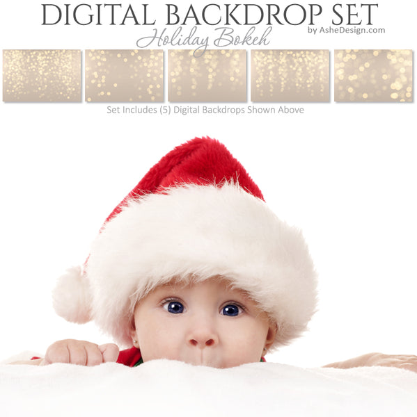 Digital Backdrop Set - Holiday Bokeh
