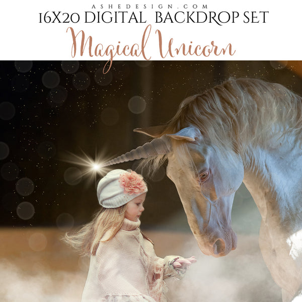 Digital Props 16x20 Backdrop Set - Magical Unicorn