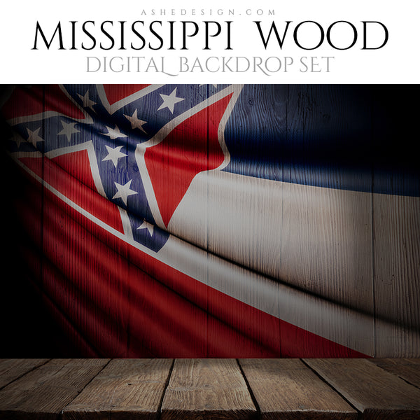 Ashe Design Digital Backdrop State Flag - Mississippi