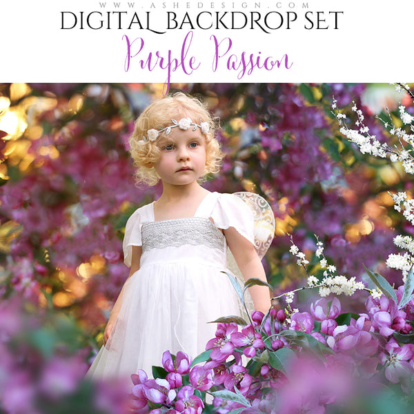 Ashe Design 16x20 Digital Backdrop Set - Purple Passion AFTER