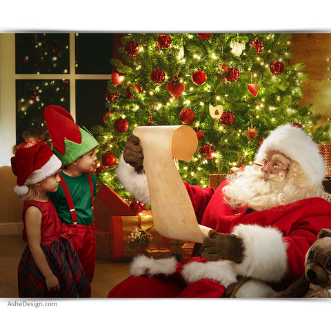 Digital Props 16x20 Backdrop Set - Santa's List