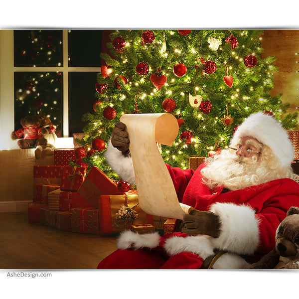 Digital Props 16x20 Backdrop Set - Santa's List