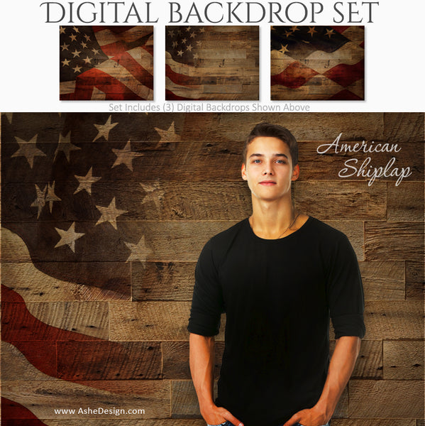 Ashe Design 16x20 Digital Backdrop Set - American Shiplap AFTER