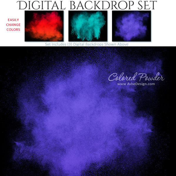 Digital Backdrop Set - Colored Powder