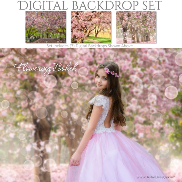 Ashe Design 16x20 Digital Backdrop Set - Flowering Bokeh AFTER