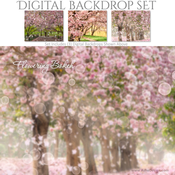 Ashe Design 16x20 Digital Backdrop Set - Flowering Bokeh BEFORE