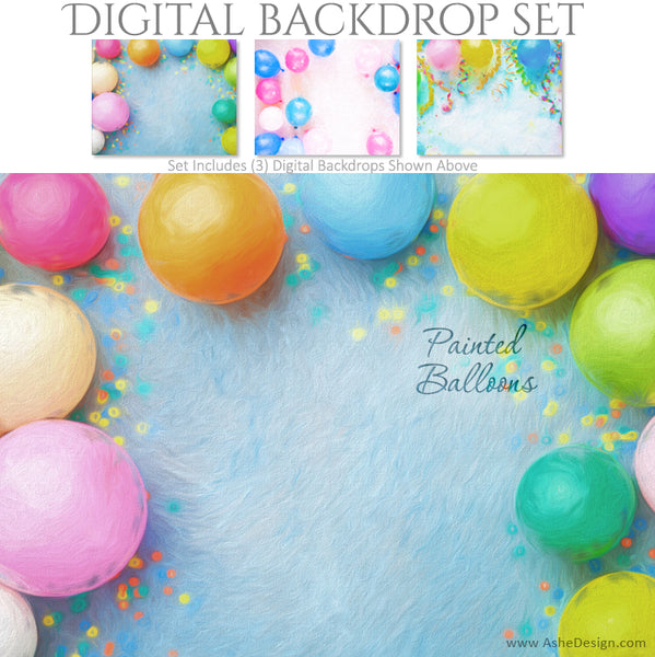Ashe Design 16x20 Digital Backdrop Set - Painted Balloons BEFORE
